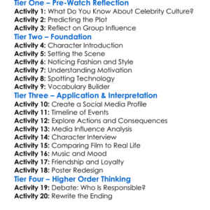 The Bling Ring 2013 Worksheet Activity Booklet