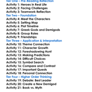 The Blood Of Olympus Rick Riordan Worksheet Activity Booklet