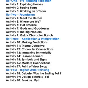 The Blood Of Olympus Worksheet Activity Booklet