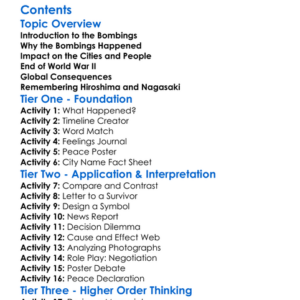 The Bombing Of Hiroshima And Nagasaki Worksheet Activity Booklet