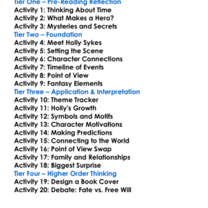 The Bone Clocks David Mitchell Worksheet Activity Booklet