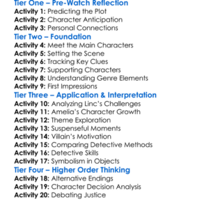 The Bone Collector 1999 Worksheet Activity Booklet