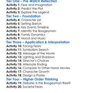 The Boogeyman 2023 Worksheet Activity Booklet