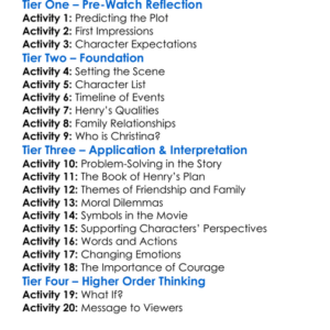 The Book Of Henry 2017 Worksheet Activity Booklet