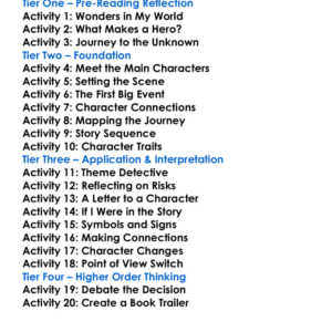 The Book Of Wonders Gavriel Savit Worksheet Activity Booklet