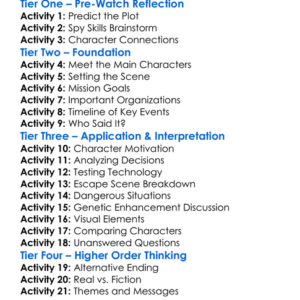 The Bourne Legacy 2012 Worksheet Activity Booklet