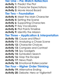 The Bourne Supremacy 2004 Worksheet Activity Booklet