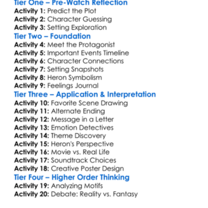 The Boy And The Heron Worksheet Activity Booklet