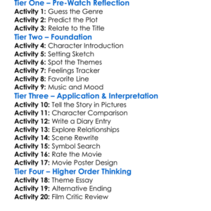The Boy Downstairs 2018 Worksheet Activity Booklet