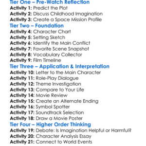 The Boy From Mercury 1996 Worksheet Activity Booklet