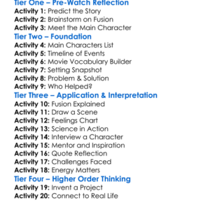 The Boy Who Played With Fusion Worksheet Activity Booklet