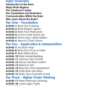 The Brain And Its Regions Worksheet Activity Booklet