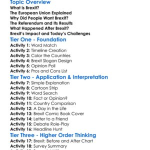 The Brexit Movement Worksheet Activity Booklet