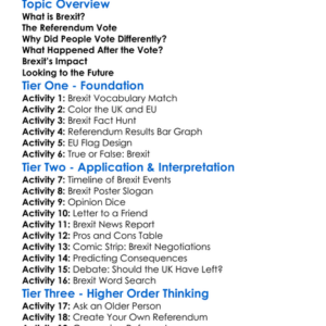 The Brexit Referendum Worksheet Activity Booklet