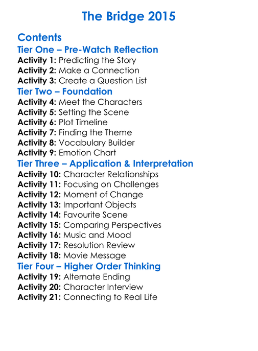 The Bridge 2015 Worksheet Activity Booklet