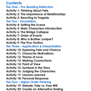 The Bridge Of San Luis Rey Thornton Wilder Worksheet Activity Booklet