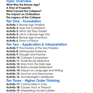 The Bronze Age Collapse Worksheet Activity Booklet