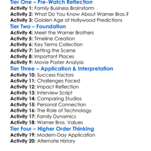 The Brothers Warner 2008 Worksheet Activity Booklet
