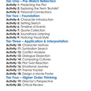 The Brutalist 2024 Worksheet Activity Booklet
