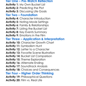 The Bucket List 2007 Worksheet Activity Booklet
