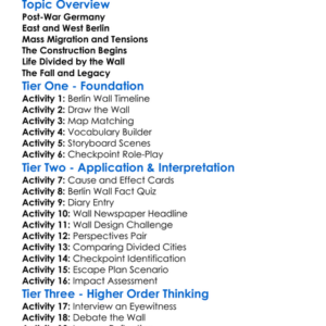 The Building Of The Berlin Wall Worksheet Activity Booklet