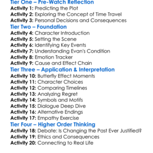 The Butterfly Effect 2004 Worksheet Activity Booklet