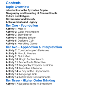 The Byzantine Empire And Constantinople Worksheet Activity Booklet