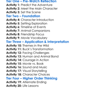 The Call Of The Wild 2020 Worksheet Activity Booklet