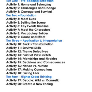 The Call Of The Wild Jack London Worksheet Activity Booklet