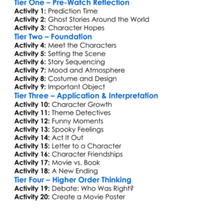 The Canterville Ghost 2023 Worksheet Activity Booklet