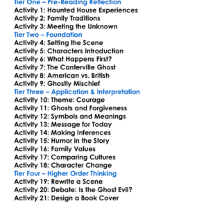 The Canterville Ghost Oscar Wilde Worksheet Activity Booklet