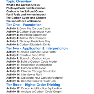 The Carbon Cycle In Ecosystems Worksheet Activity Booklet