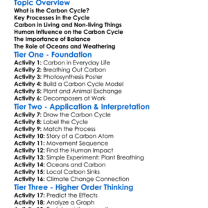The Carbon Cycle Worksheet Activity Booklet