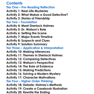 The Case-Book Of Sherlock Holmes Arthur Conan Doyle Worksheet Activity Booklet