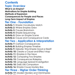 The Causes And Consequences Of Empire Building Worksheet Activity Booklet
