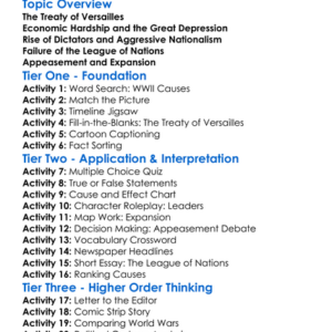 The Causes Of World War Ii Worksheet Activity Booklet