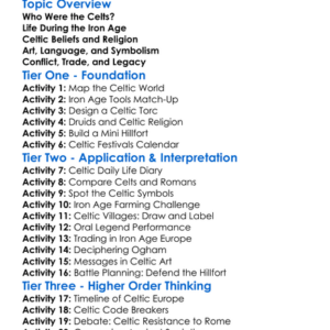 The Celts And Iron Age Europe Worksheet Activity Booklet