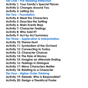 The Cherry Orchard Anton Chekhov Worksheet Activity Booklet