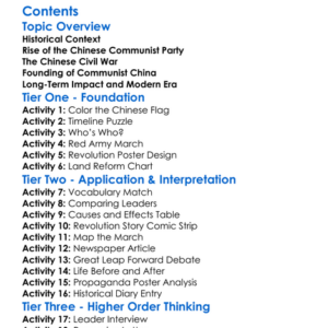 The Chinese Revolution And Communist China Worksheet Activity Booklet