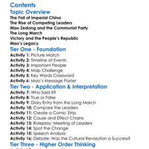 The Chinese Revolution And Mao Zedong Worksheet Activity Booklet