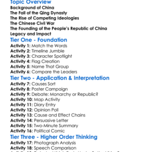 The Chinese Revolution Worksheet Activity Booklet