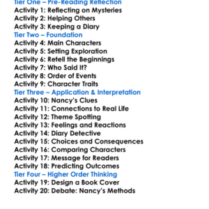 The Clue In The Diary Carolyn Keene Worksheet Activity Booklet