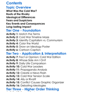 The Cold War Origins And Ideological Conflict Worksheet Activity Booklet