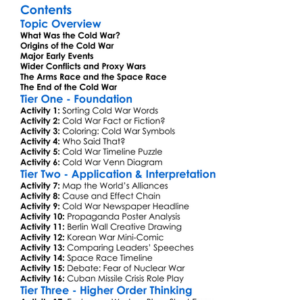 The Cold War Origins And Major Events Worksheet Activity Booklet