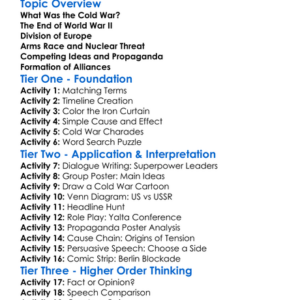 The Cold War Origins Worksheet Activity Booklet