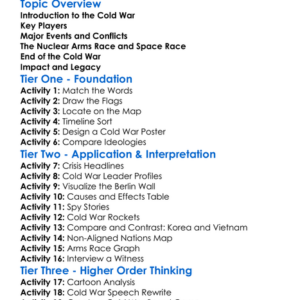The Cold War Worksheet Activity Booklet