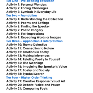 The Colossus Sylvia Plath Worksheet Activity Booklet