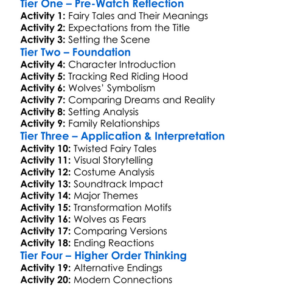 The Company Of Wolves 1984 Worksheet Activity Booklet