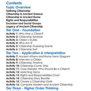 The Concept Of Citizenship In Ancient Greece And Rome Worksheet Activity Booklet