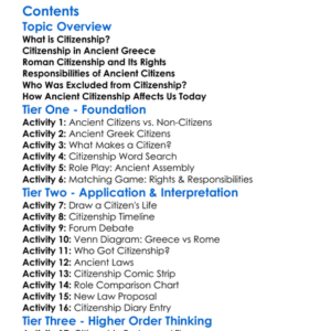 The Concept Of Citizenship In Ancient Times Worksheet Activity Booklet